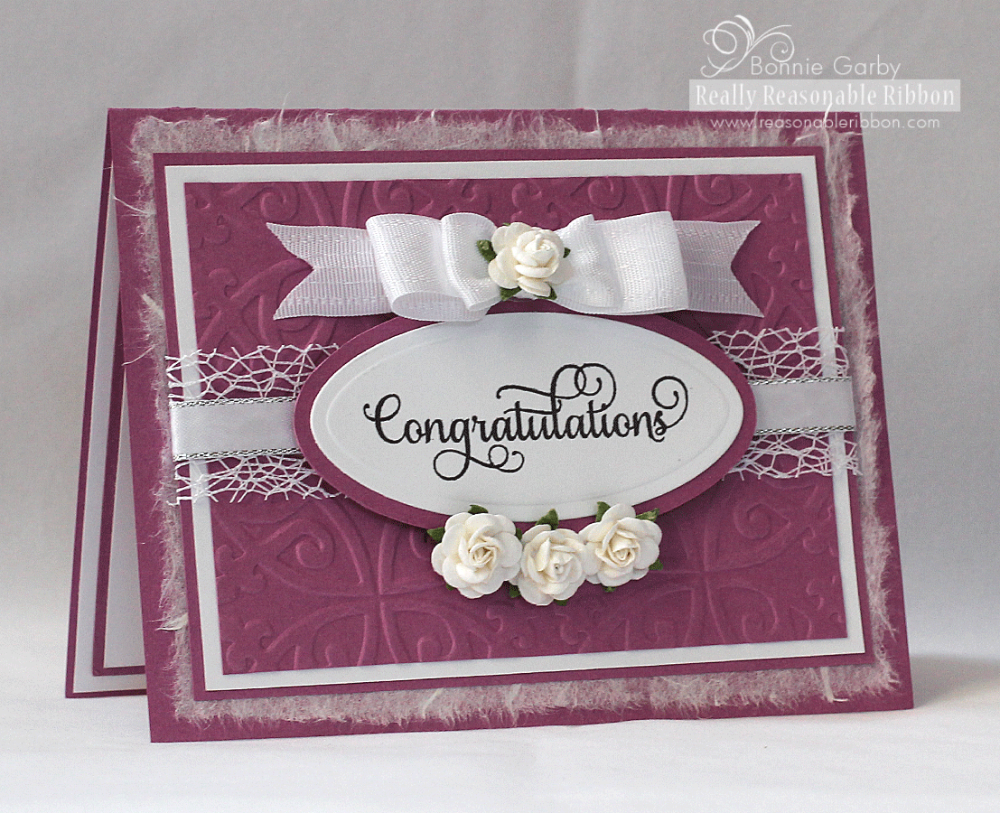 Congratulations Card with Great Ribbon and Trim Accents
