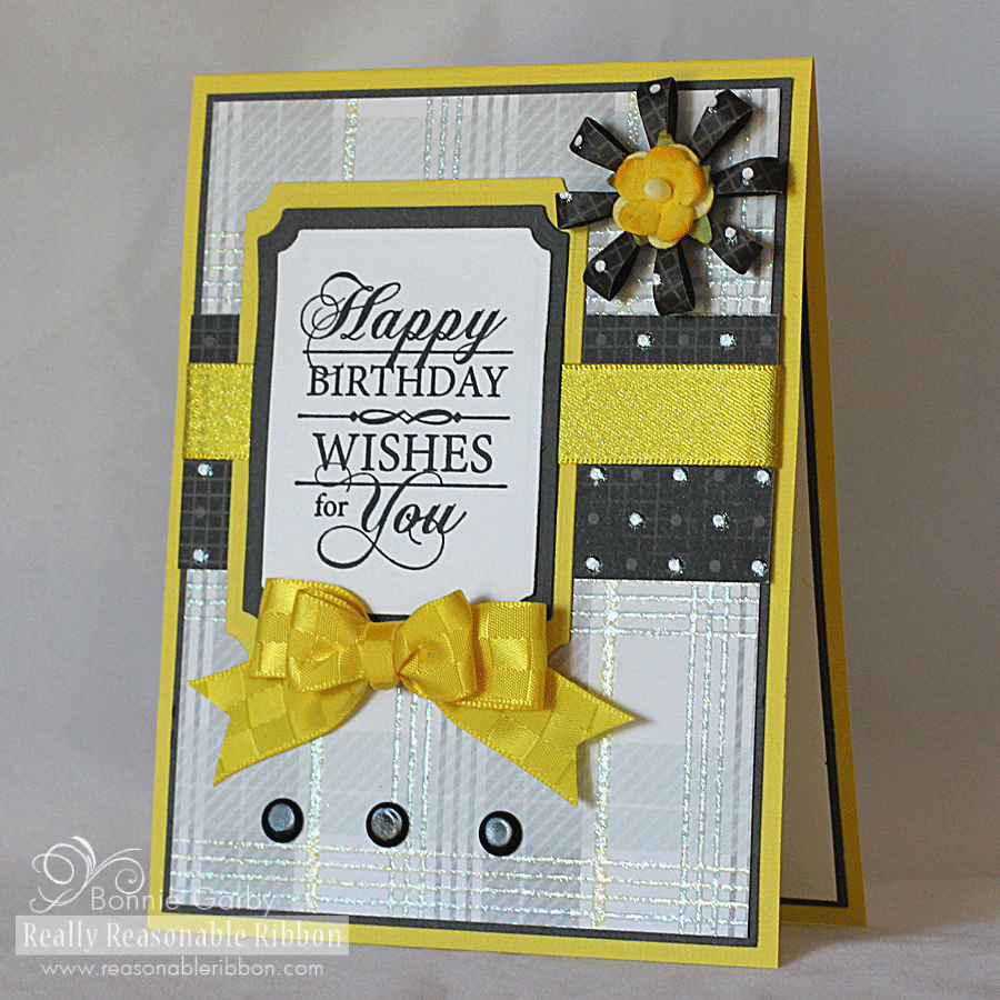 Happy Birthday Wishes in Yellow and Gray