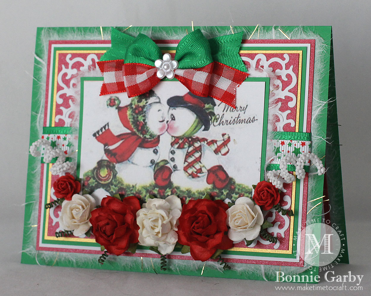 Fun Smooching Snowman Holiday Greeting Card