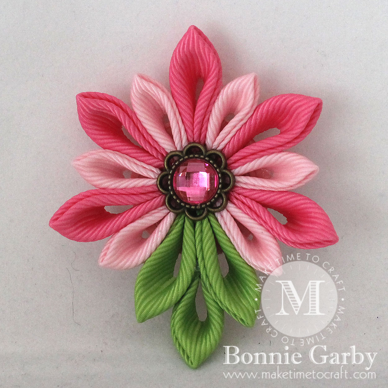 Pretty Kanzashi Ribbon Flower Project