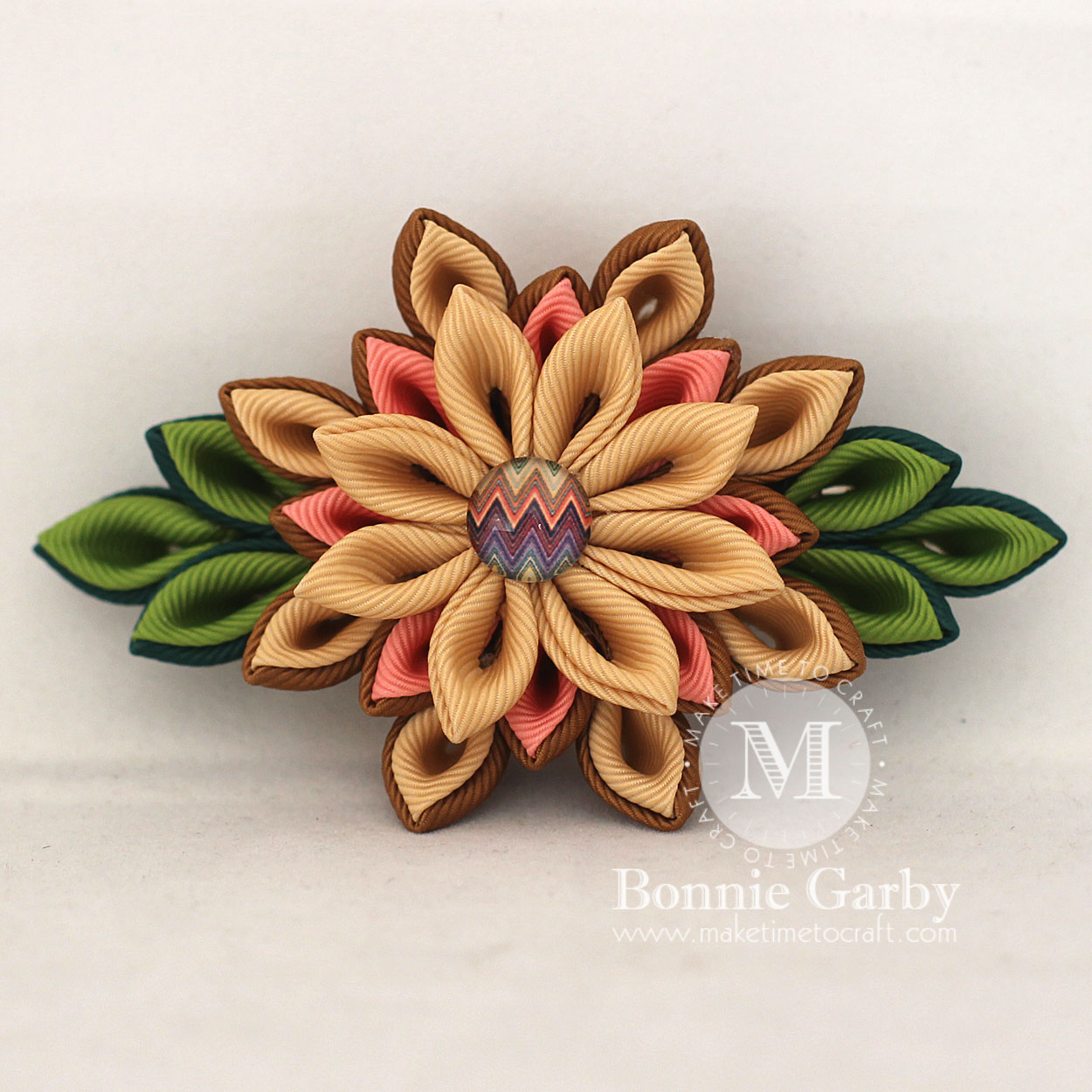 DIY Kanzashi Ribbon Flower Tutorial – Layered Petal Variation