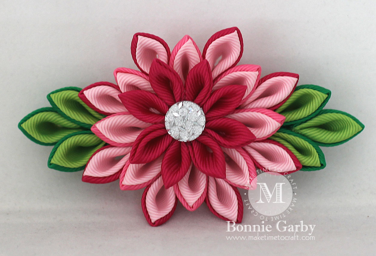 DIY Kanzashi Ribbon Flowers - HOW TO MAKE tutorial - NO SEW - Prom