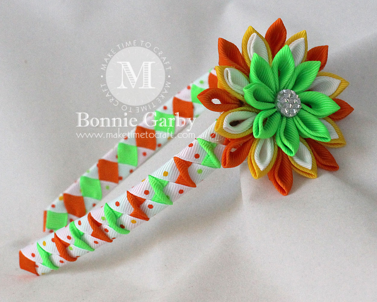 Woven Ribbon Headbands And Ribbon Kanzashi Flowers And Tutorials Make Time To Craft