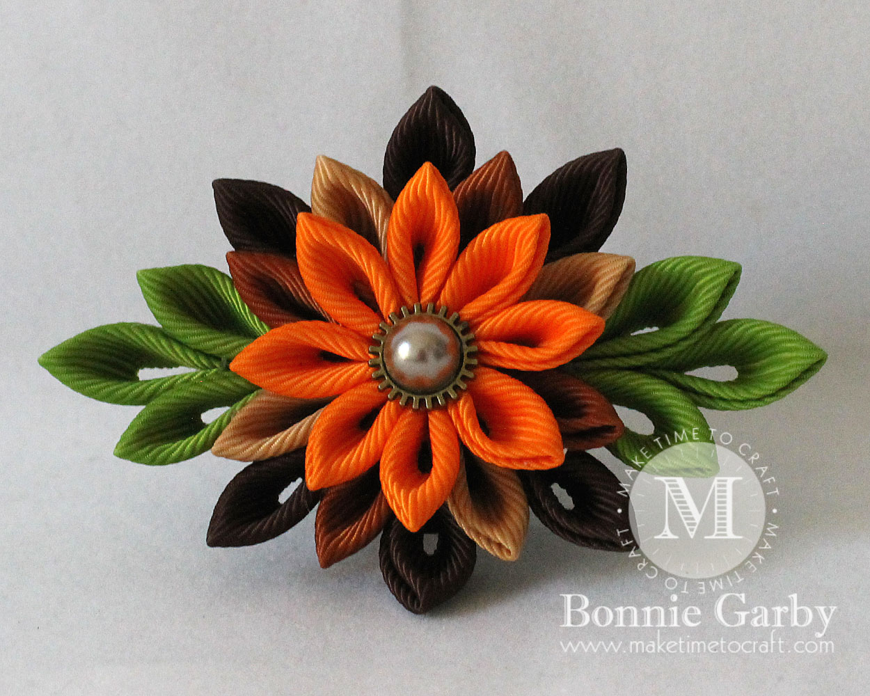 Autumn Kanzashi Ribbon Flower Make Time To Craft