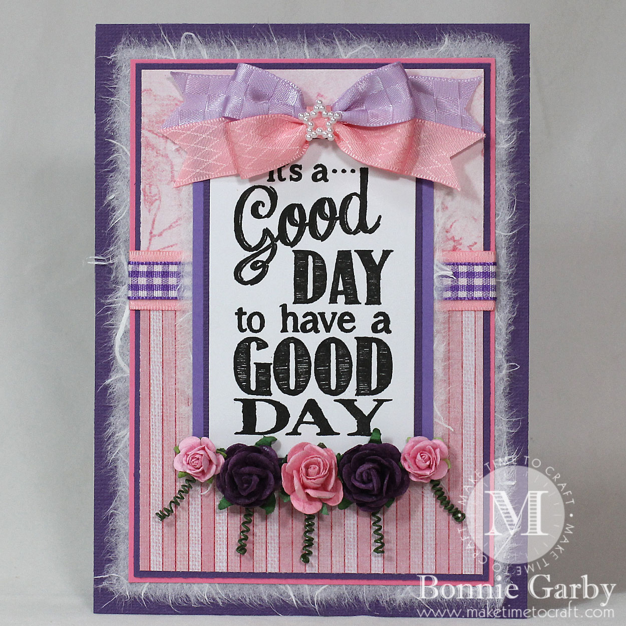 Handmade Greeting Card with Ribbon