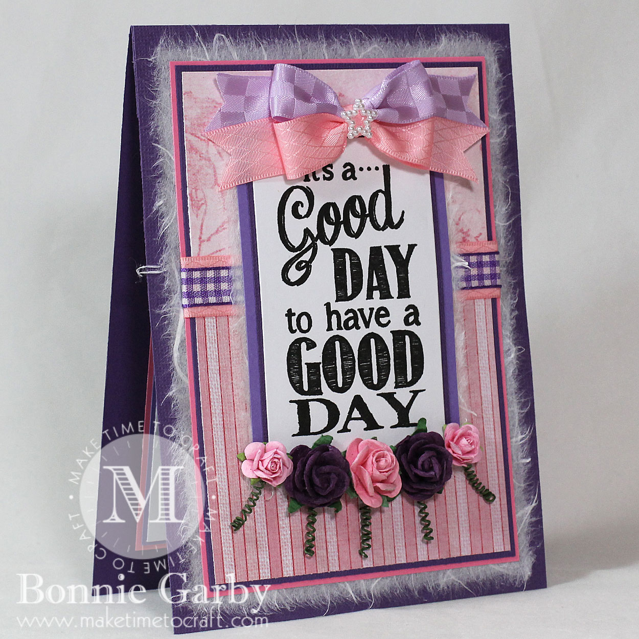 Handmade Greeting Card with Ribbon