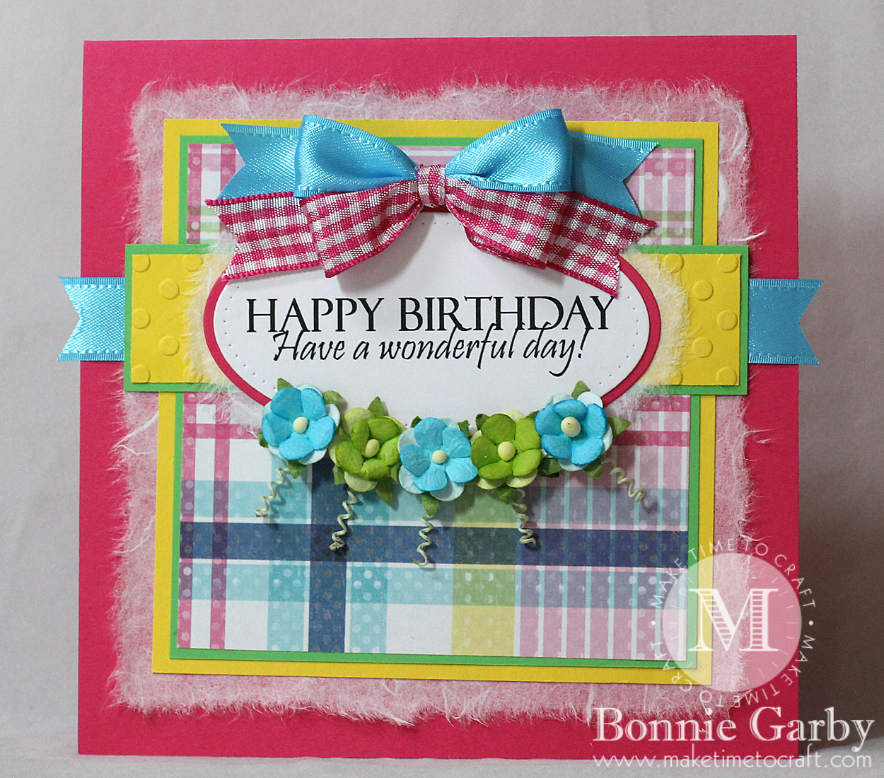Handmade Birthday Card with Ribbon