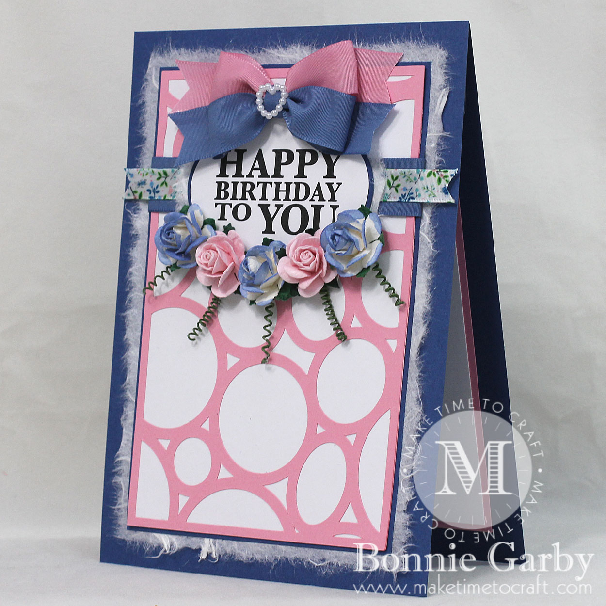 Handmade Greeting card with ribbon