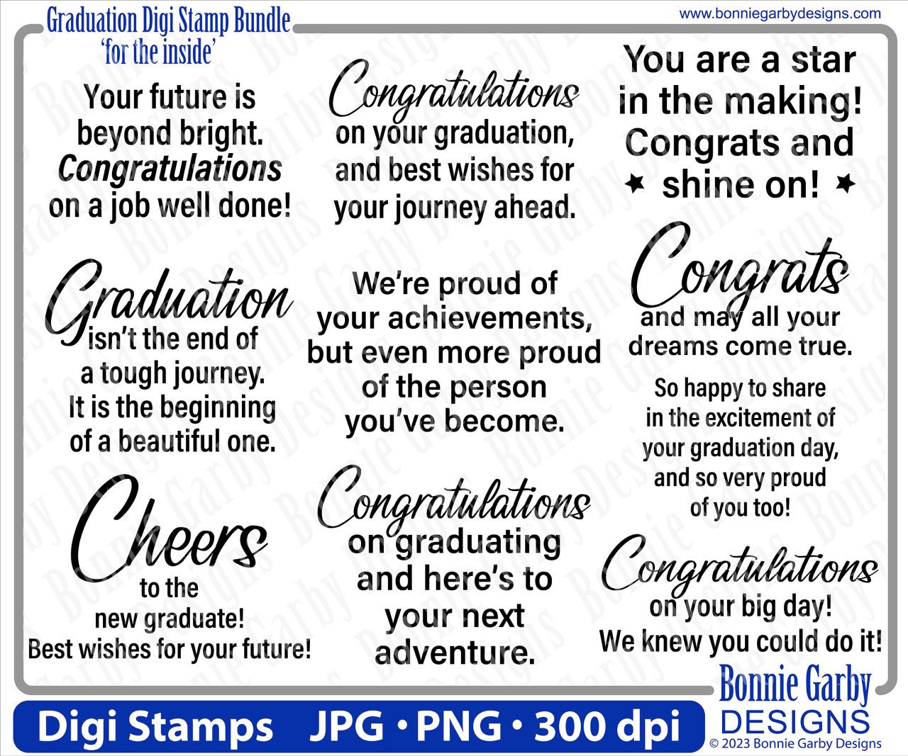 Congrats to the GRAD! card with Digital Stamps from Bonnie Garby ...