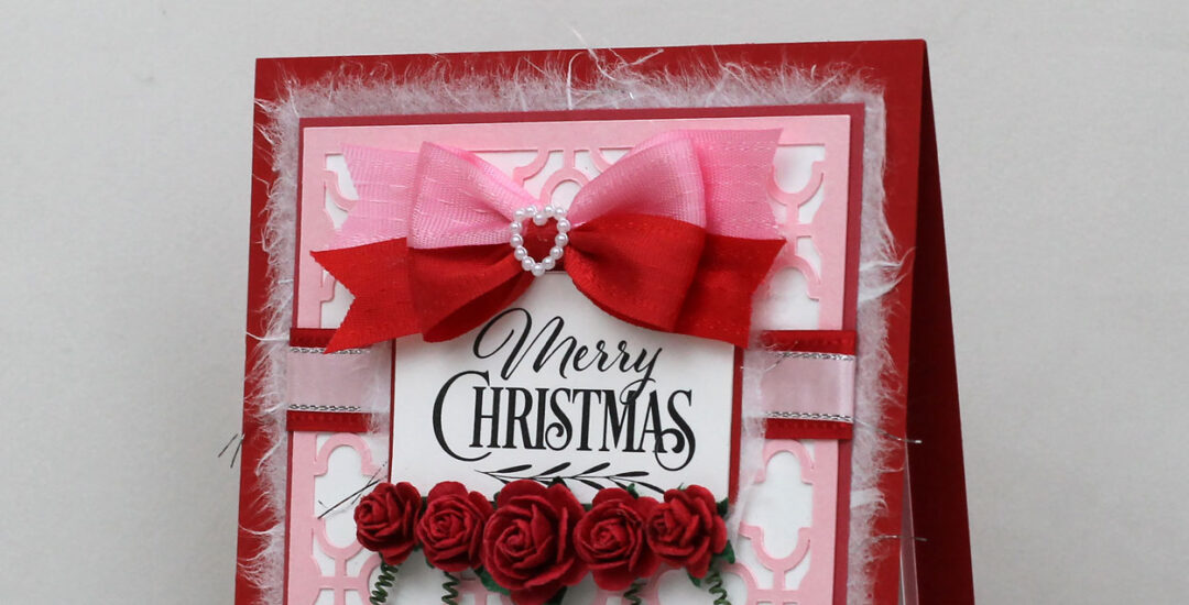 Merry Christmas Card with a Touch of Pink