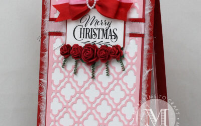 Merry Christmas Card with a Touch of Pink